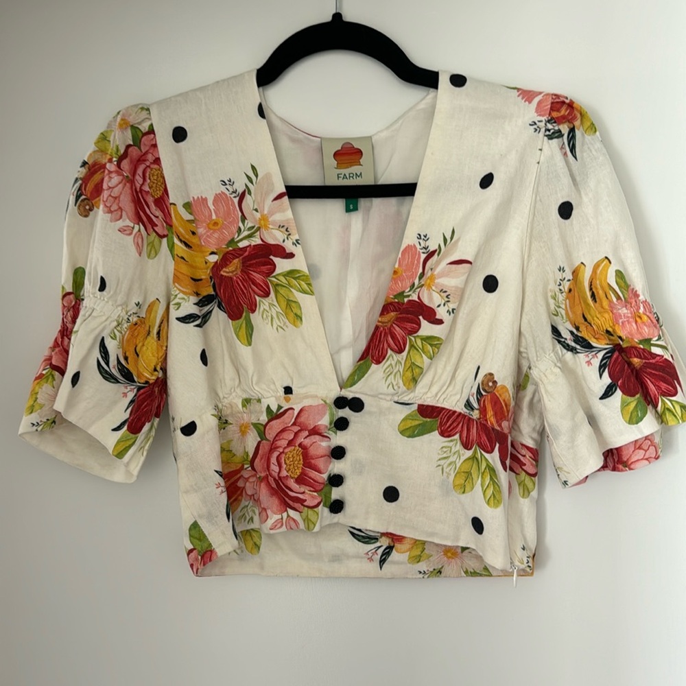 Farm Rio Size S Printed Blouse